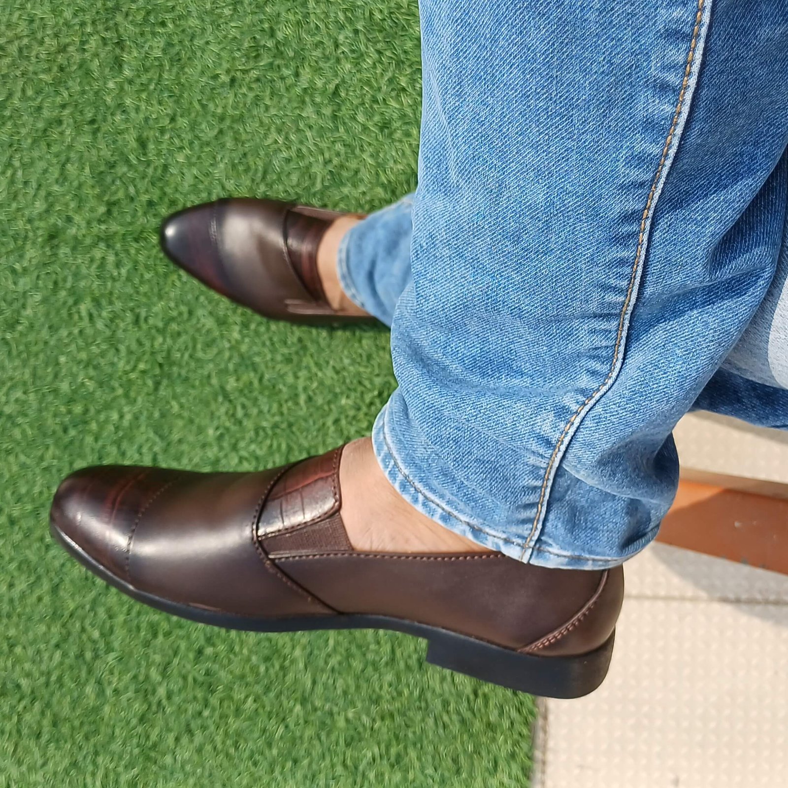 Mens Genuine Leather Tassel Chocolate - Image 5