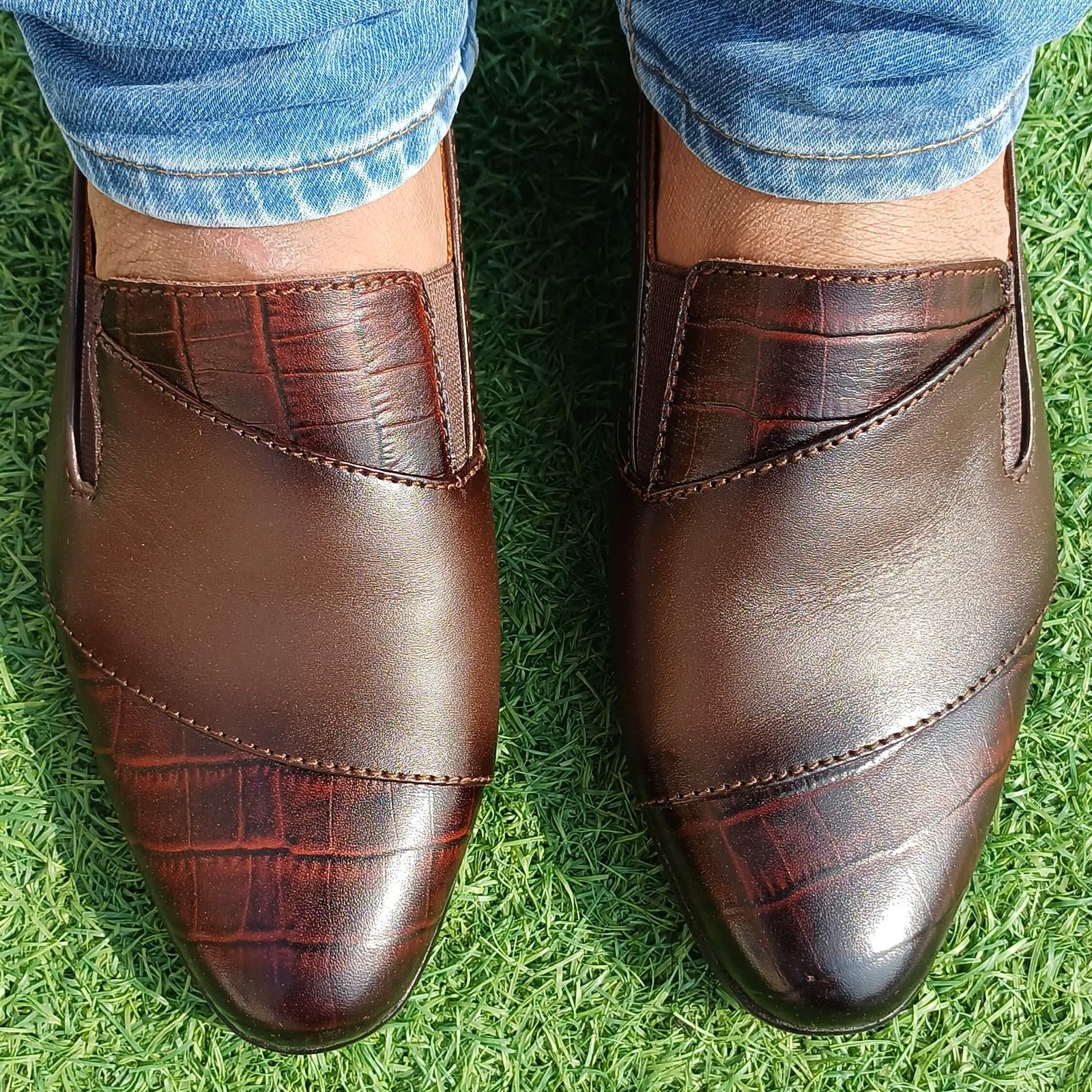 Mens Genuine Leather Tassel Chocolate - Image 3