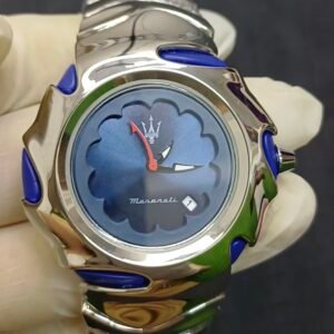 Maserati Premium Watch Deep Blue And Silver Color Combination.